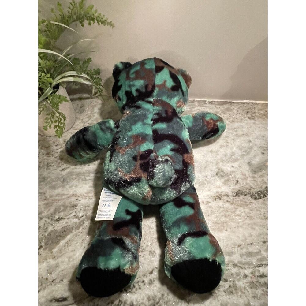 Build a Bear Green Camouflage Teddy Bear 16" Plush Camo Stuffed Animal Toy BABW - Picture 2 of 4